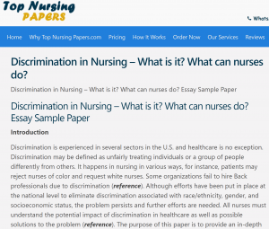 Discrimination in Nursing essay