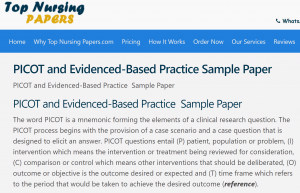 PICOT and Evidenced-Based Practice Sample Paper